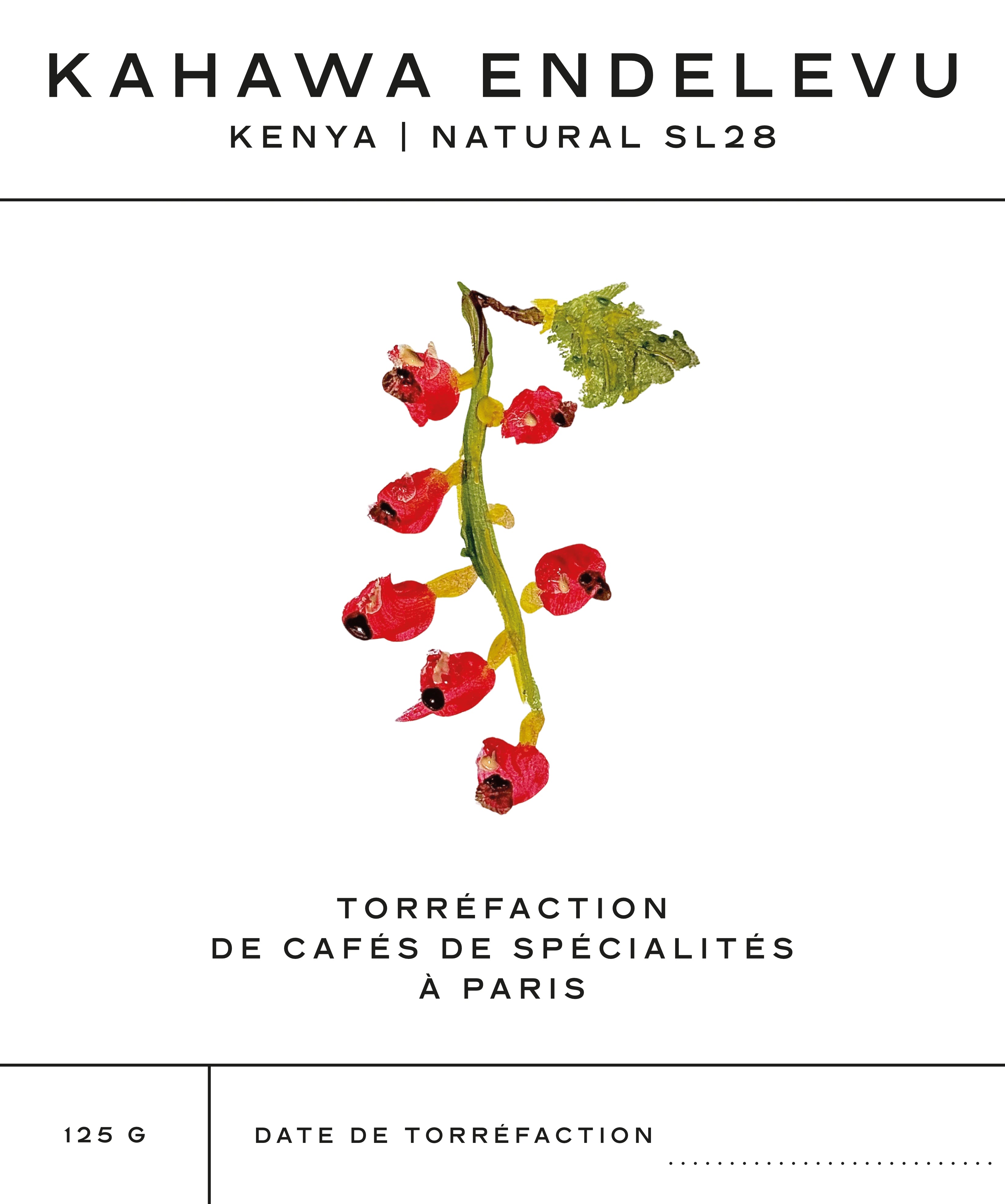 125g de café Natural Pure SL28 Kahawa Endelevu